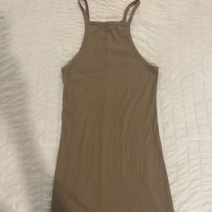 tan bodycon mini knit dress